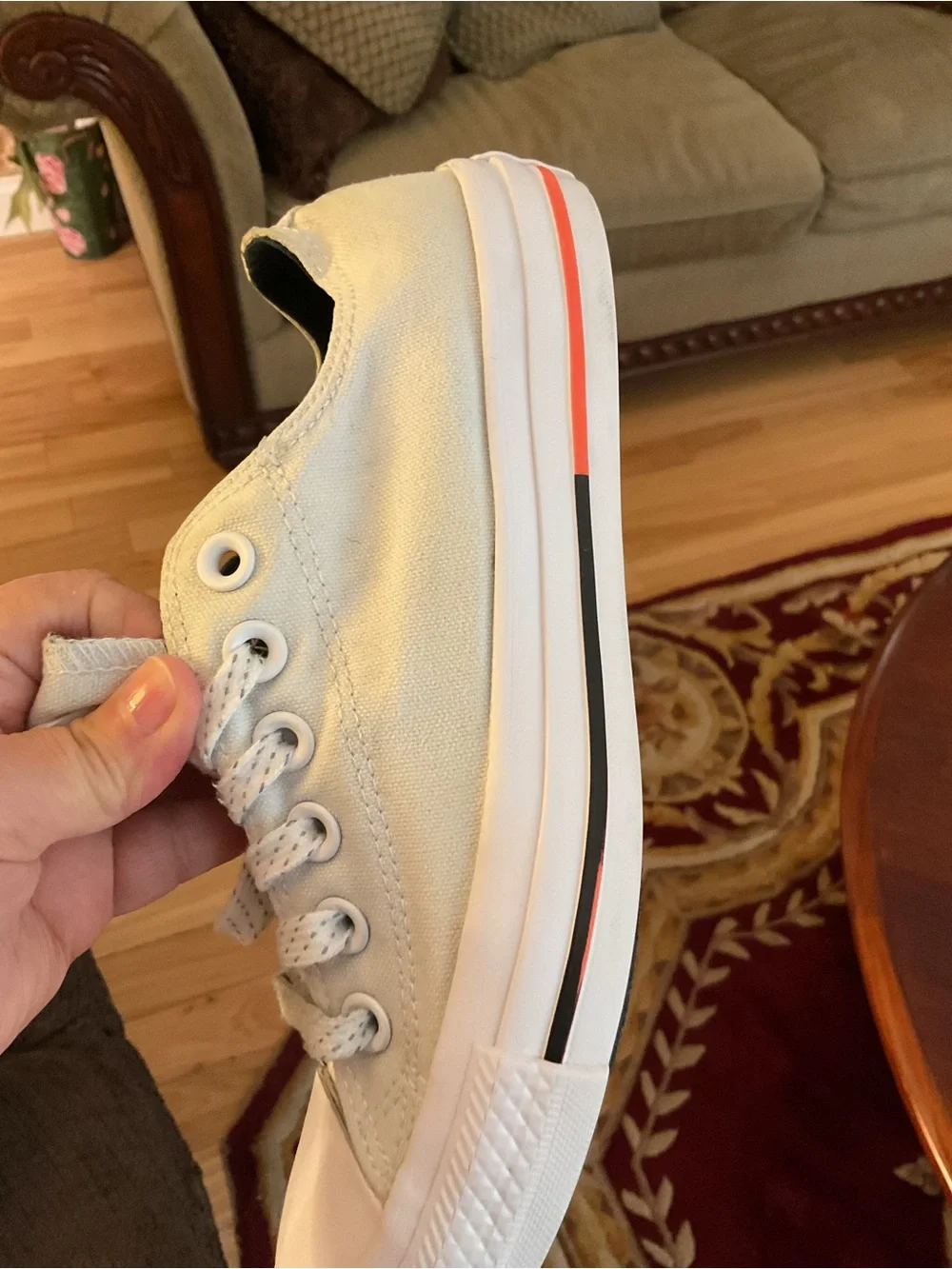 Converse All Star 153796F Unisex Low Top White Sneaker Size Mens 5 Womens 7 GUC